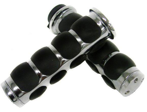 Chrome hand grips for yamaha road royal vstar 650 1100 warrior fzr yzf 600 r6 r1