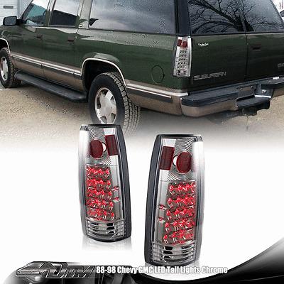 Chevrolet & gmc c10 1500/ 2500/ 3500 red led chrome housing altezza tail lights