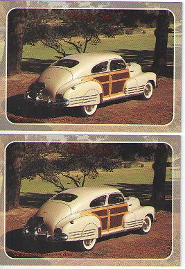 1948 chevy aerosedan woody baseball card sized cards - lot of 2 - must see !!