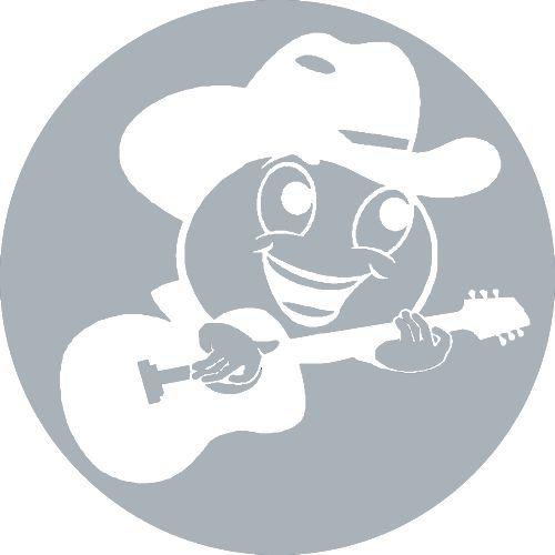 Emoticon guitar cowboy vinyl decal for auto or home