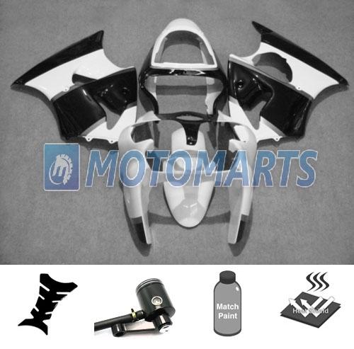 Bundle fairing kit w/ brake fluid reservoir for kawasaki ninja zx 6r 00 01 02 af