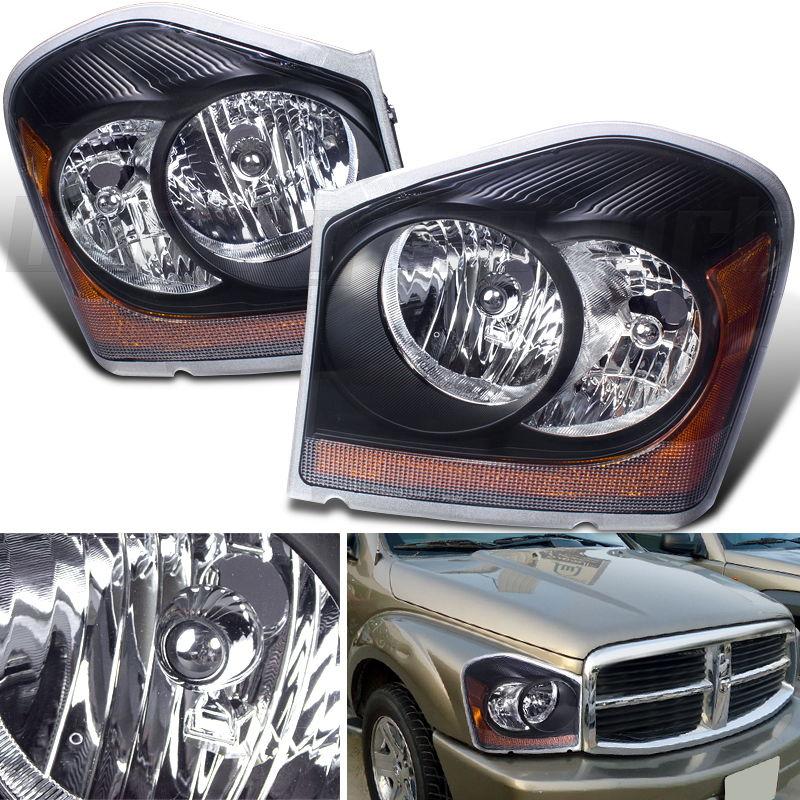 Euro dodge durango 2006 black housing crystal lense sport utility head lights 