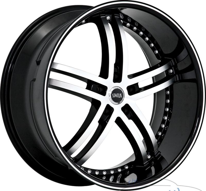 20x10 status knight 5 5x120.65 5x4.75  +25mm machined black rims wheels inch 20"