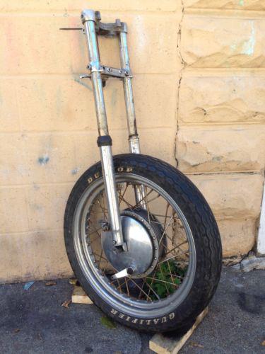 Ironhead drum brake front end sportser harley chopper front forks wheel