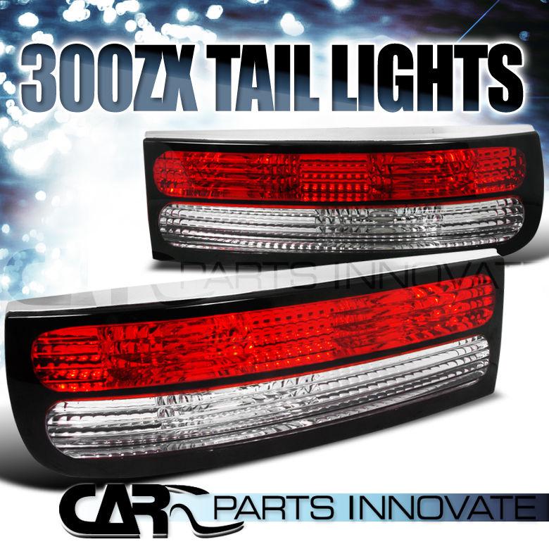 1990-1996 nissan 300zx z32 red/clear tail trunk lights brake lamps