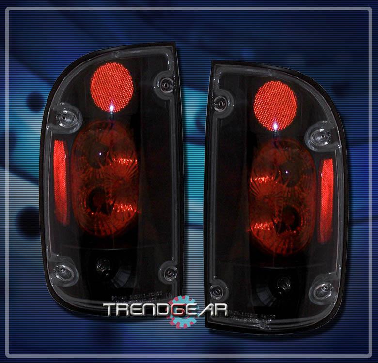 01-04 toyota tacoma jdm altezza tail brake lights black 02 03 dlx pre runner cab