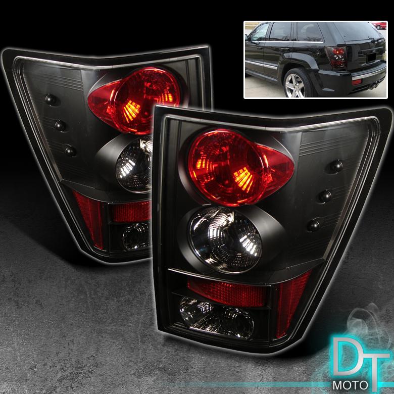 Black 05-06 jeep grand cherokee altezza rear tail lights lamps left+right pair