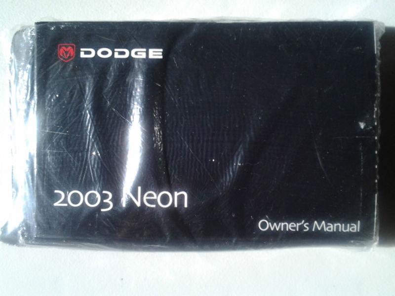 2003 dodge neon owner's manual