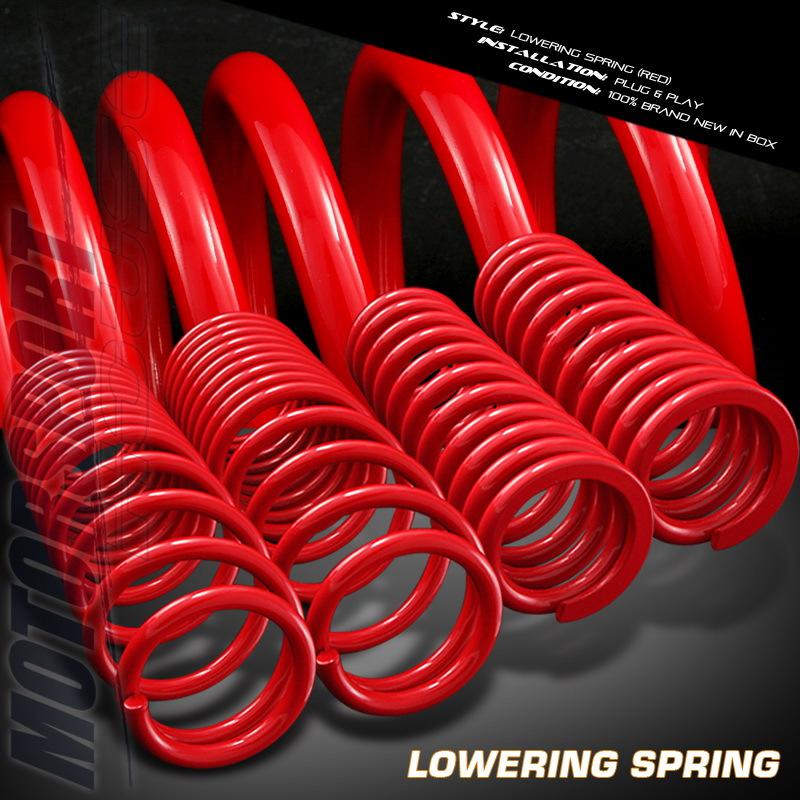 88-91 honda civic crx coupe hatchback red lowering spring 4pcs sets base hf si 