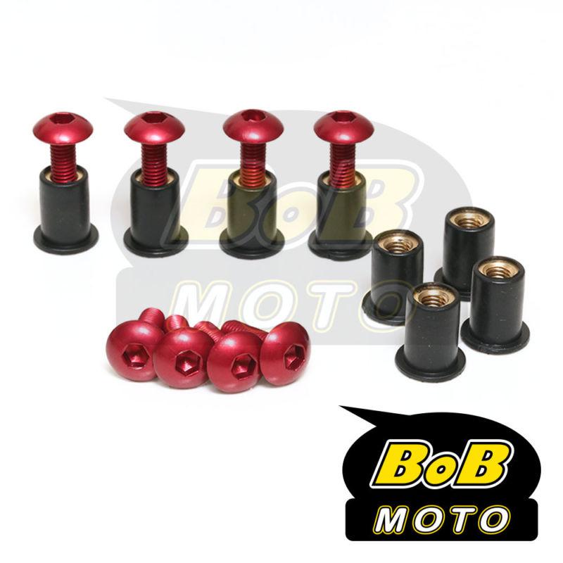 Red alu. windscreen fairing bolts honda cbr600rr cbr1000rr 04-11 2012 2013