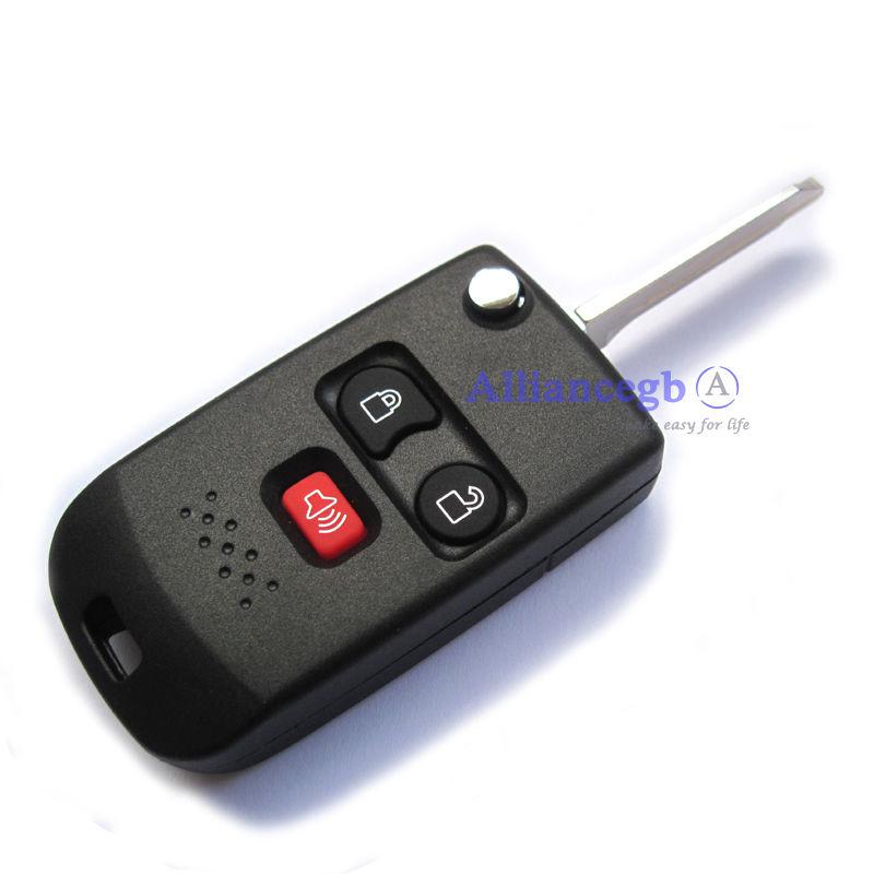 New modify flip uncut key shell case remote fob for ford mercury mazda 3buttons 