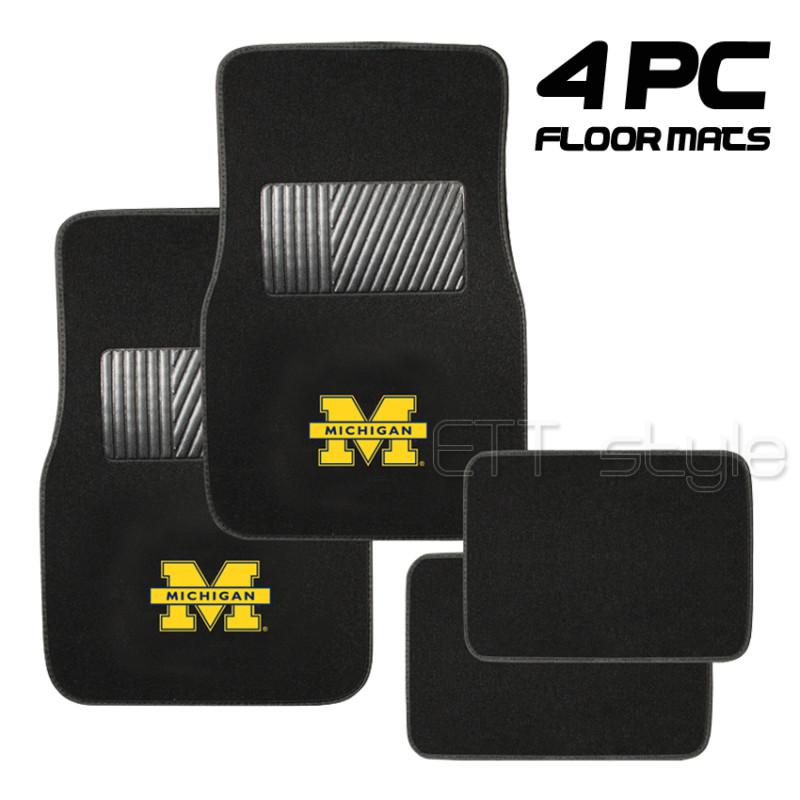 Um michigan wolverines ncaa college 4pc carpet floor mats ford dodge pontiac