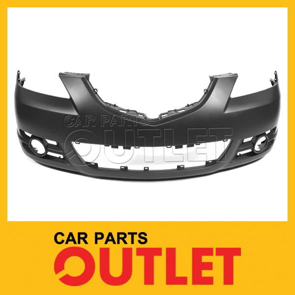 2004-0006 mazda 3 front bumper primered s-sedan mazda3-s sport type fog hole 4dr