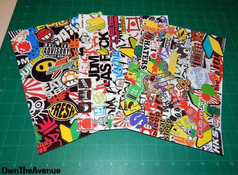 X4 sticker bomb graffiti wrap sheets jdm  7.5" x 10.5" inches #l921 auctionstyle