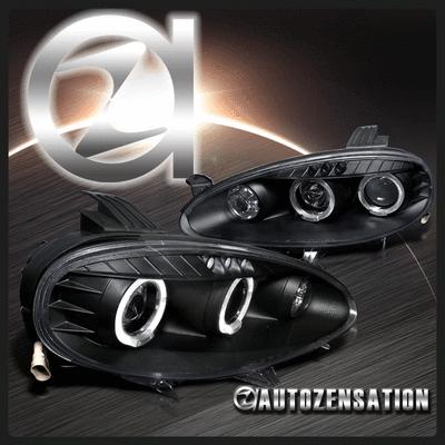 01-05 mazda miata mx-5 black led halo projector headlights