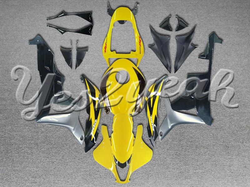 Injection molded fit 2007 2008 cbr600rr 07 08 yellow black fairing zn151