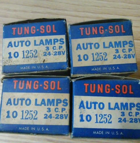 (4) boxes - 10 vintage tung-sol #1252 24-28v 3 c.p. auto lamp bulbs nos