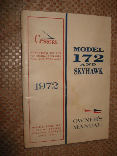 1972 cessna model 172 &amp; skyhawk owners manual guide book