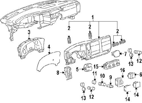 Gmc 15941243 genuine oem factory original instrument cluster