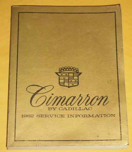 1982 cadillac cimarron service maintenance repair diagnostic manual