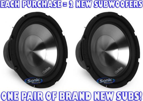 2) clarion wg2520 300w rms 10&#034; single 4 ohm wg series car subwoofers