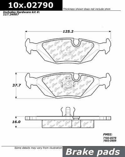 Centric 100.02790 brake pad or shoe, rear-oe formula brake pads w/hardware