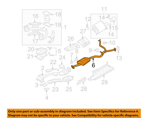 Subaru oem 2005 legacy 2.5l-h4 exhaust-intermediate pipe 44299ag01a