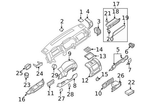 Genuine 2006-2008 nissan frontier center bezel 68259-zp16a