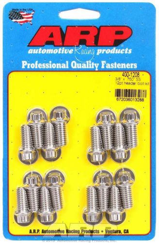 Arp header bolt kit universal 3/8-16 in thread x 3/4 in long p/n 400-1208