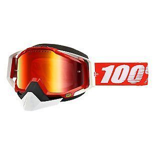 100% racecraft 2015 snow goggles/mirror lens red/white/red lens