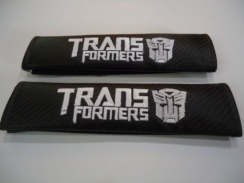 Car transformers autobots seat belt cover shoulder pads carbon black x 2 pieces