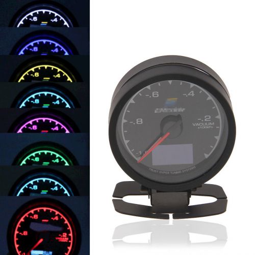 2.36&#034; 60mm led digital adjustable rgb color car 12v vacuum pressure gauge meter