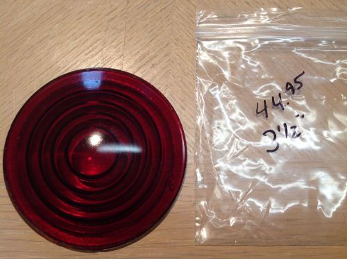 Lqqk!  rare! vintage red glass tail lamp light lens early 3-9/16&#034;