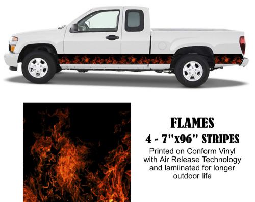Flames (orange) vehicle graphic stickers decals truck stripes