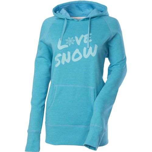 Divas snowgear love snow womens pull over hoodie aqua/blue