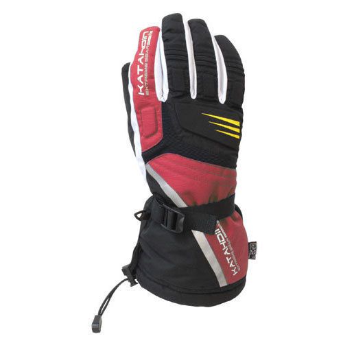 Katahdin cyclone snowmobile gloves red