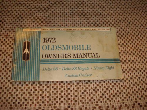 1972 oldsmobile delta 88  custom cruiser owners manual