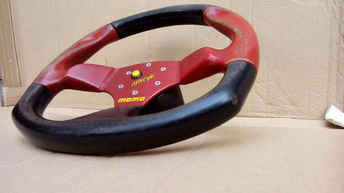 Momo apache 350 d steering wheel with hub- sparco leather spoke rare oem