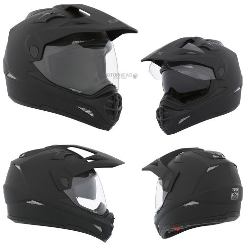 Dual sport helmet off road ckx quest rsv solid black mat small adult