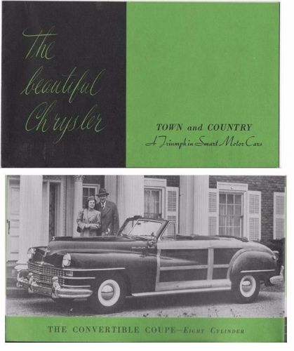 1946 chrysler original only town &amp; country color brochure mint