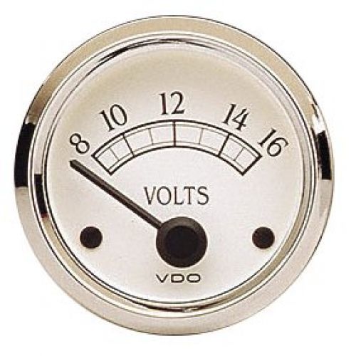 Vdo 332702 cockpit royale style voltmeter gauge 2 1/16&#034; diameter, 12v