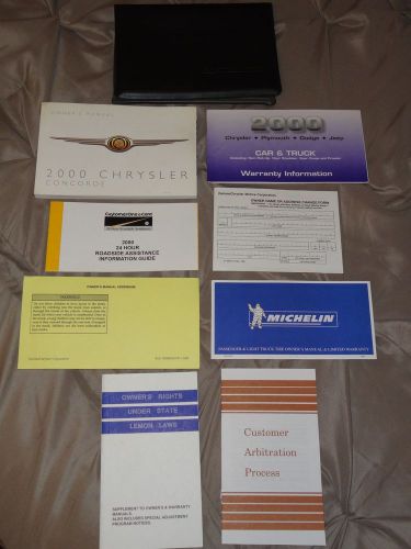 2000 chrysler concorde owner&#039;s manual with 7 original enclosures in vinyl folder