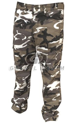 Motorbike camouflage cargo style jeans trouser with ce armor