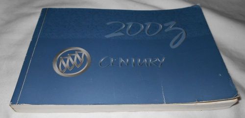 2003 buick century owner&#039;s manual. /  very nice condition  /  free s/h,,