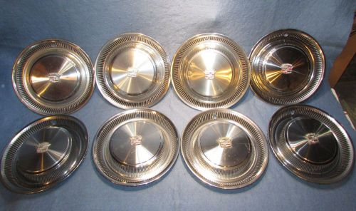 Lot of 8 ~ vintage 1970s cadillac hub caps - oem - very good condition  /  used