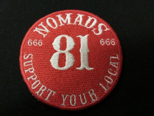 Nomads 81 666 supporter biker patch red and white support motorcycle