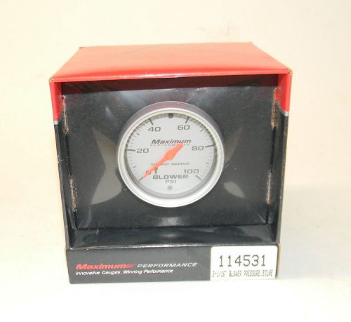 Stewart warner performance silver face 100psi mechanical boost gauge 2 /16&#034; new