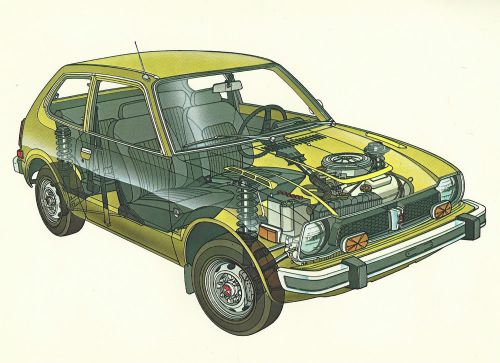 1977 honda civic sedan dealer sales brochure / catalog