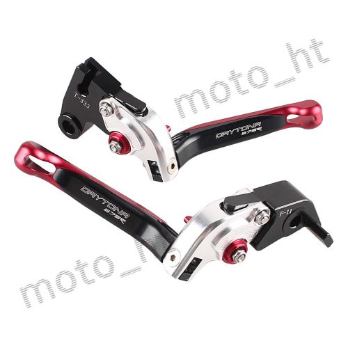 Red folding extendable brake &amp; clutch levers for 2011-2015 triumph daytona 675 r