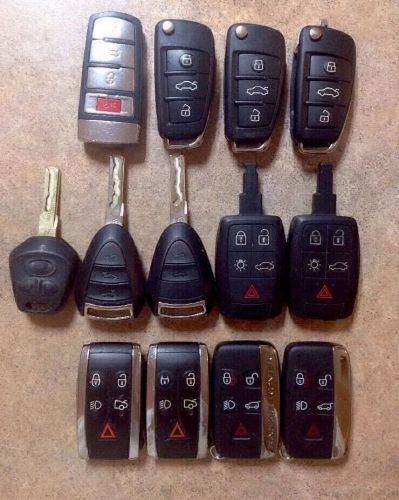 Lot of 13 range rover/ audi/ porsche/volvo jaguar / volkswagen smart key fob